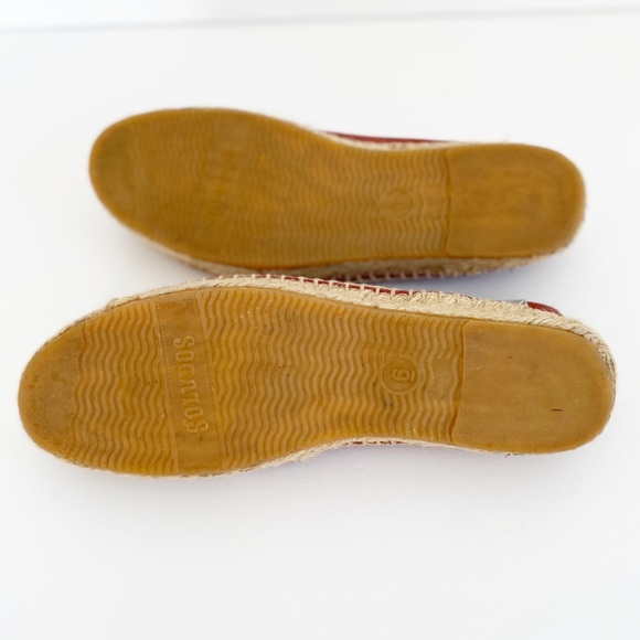 Soludos Orange Leather Slip-On Espadrille Flats - Picture 6 of 6